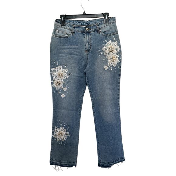 Diane Gilma DG2 Embellished Floral Jeans size 8p - Picture 1 of 6